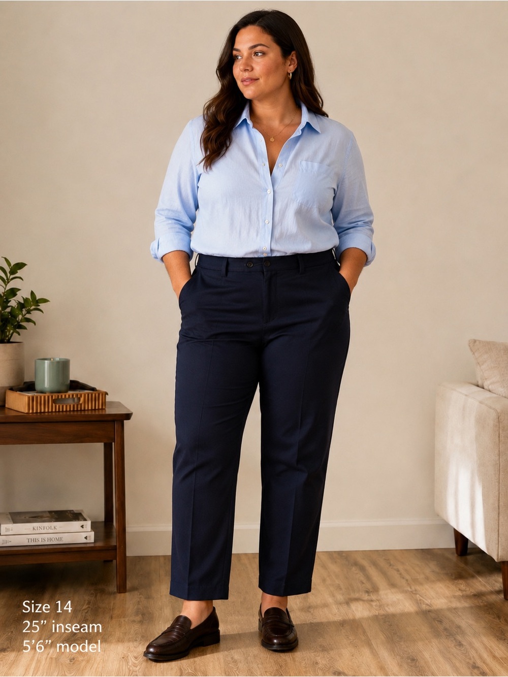 Ralph Lauren Adelle Navy Straight-Leg Women’s Pants